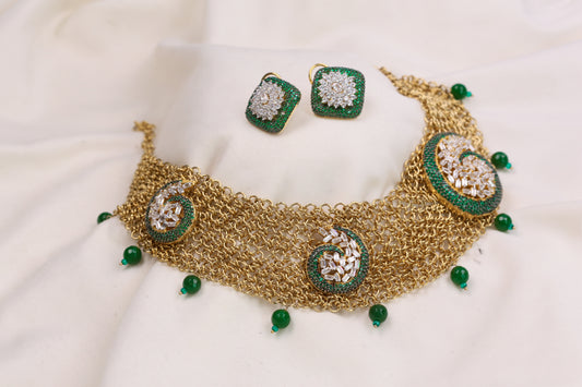 One Of A Kind Designer Mesh Chain Necklace Set