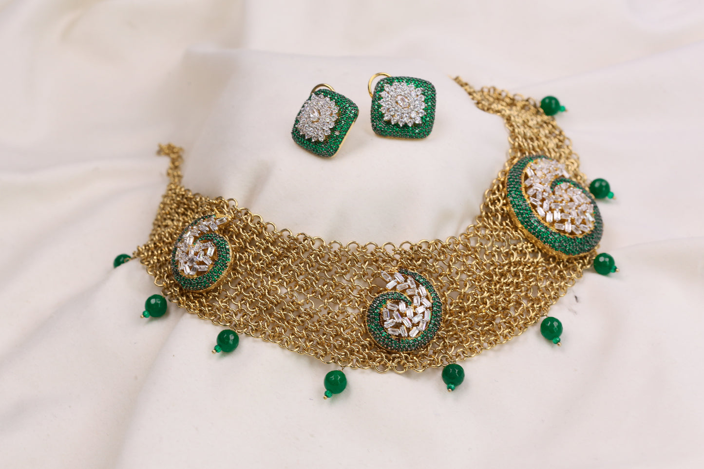 One Of A Kind Designer Mesh Chain Necklace Set