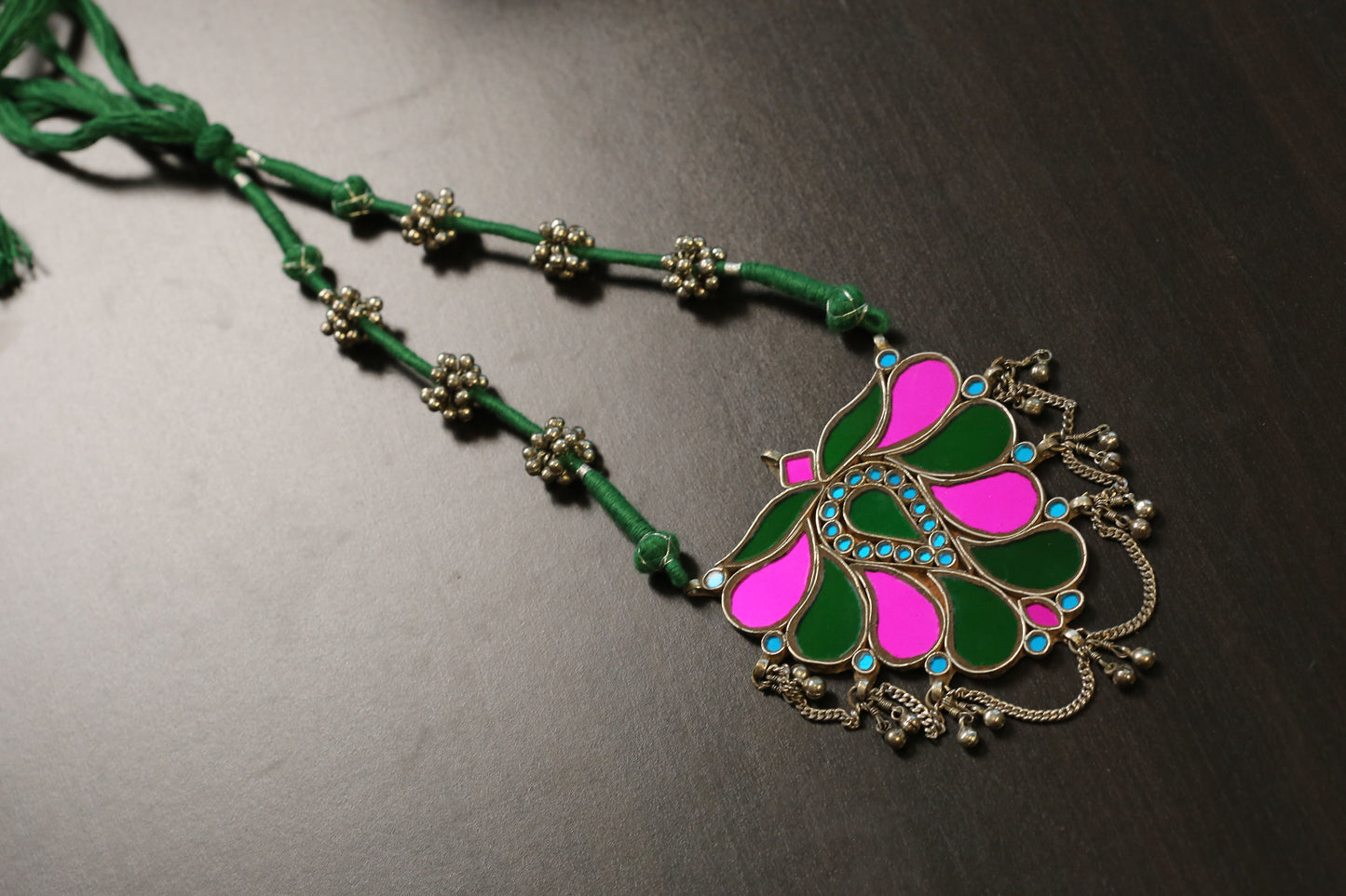 Real Glass Oxidized Necklac (T103-13)