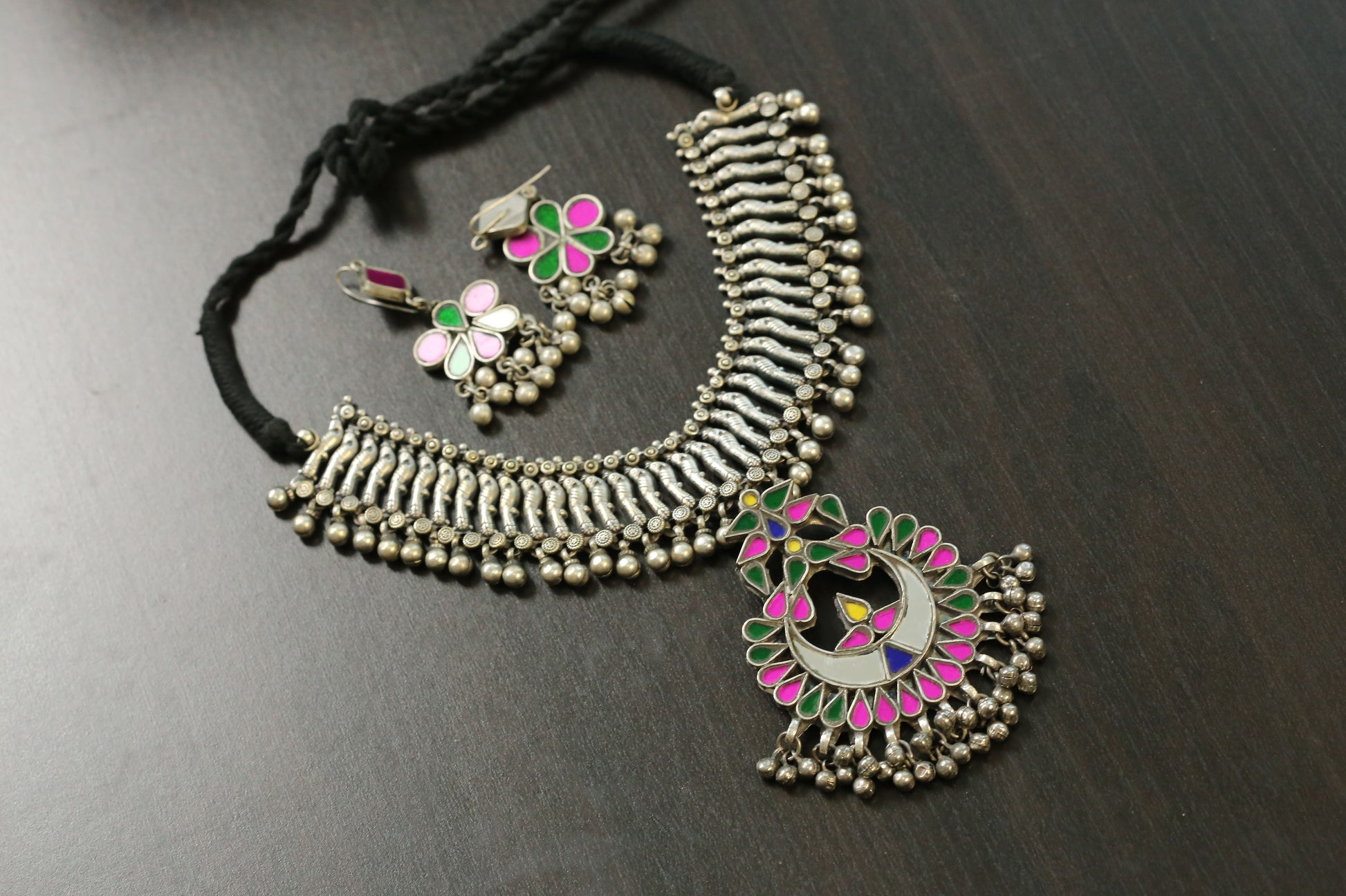 Real Glass Oxidized Necklac (T103-16)