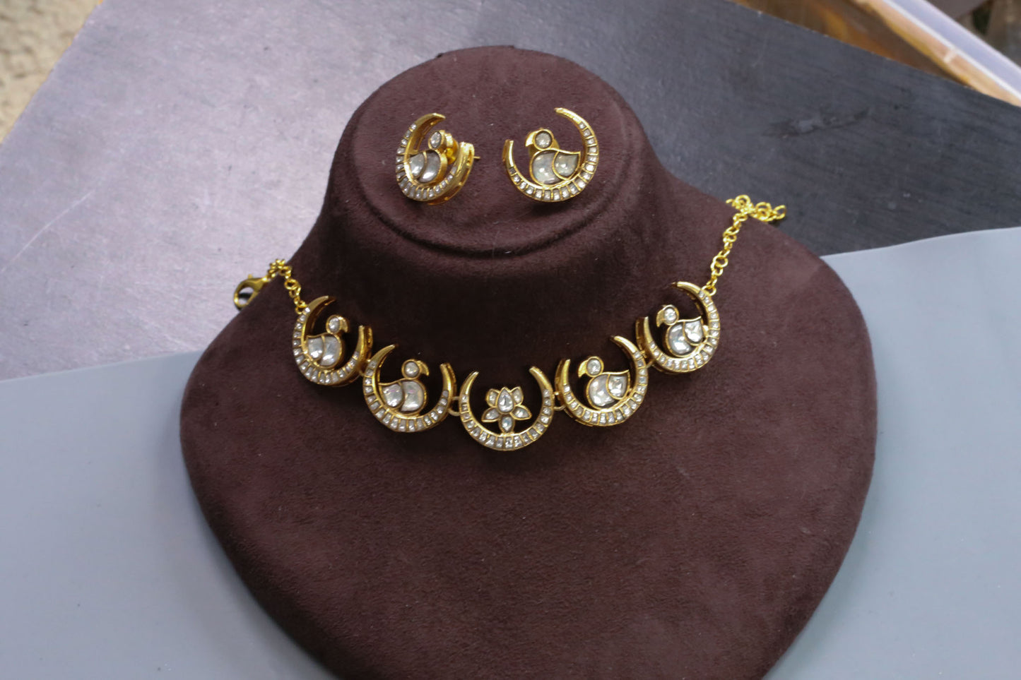 Chand Lotus  Kundan Jadau Choker Set