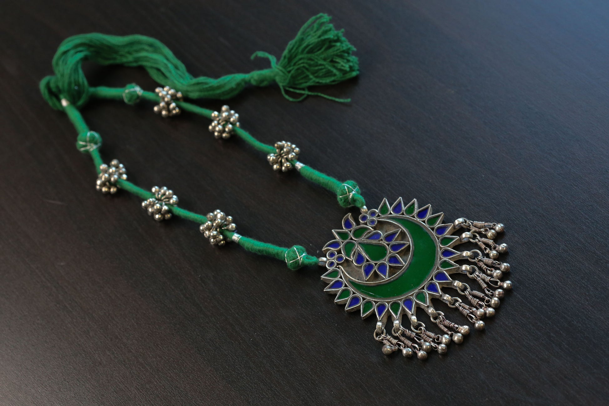 Real Glass Oxidized Necklac (T103-18)
