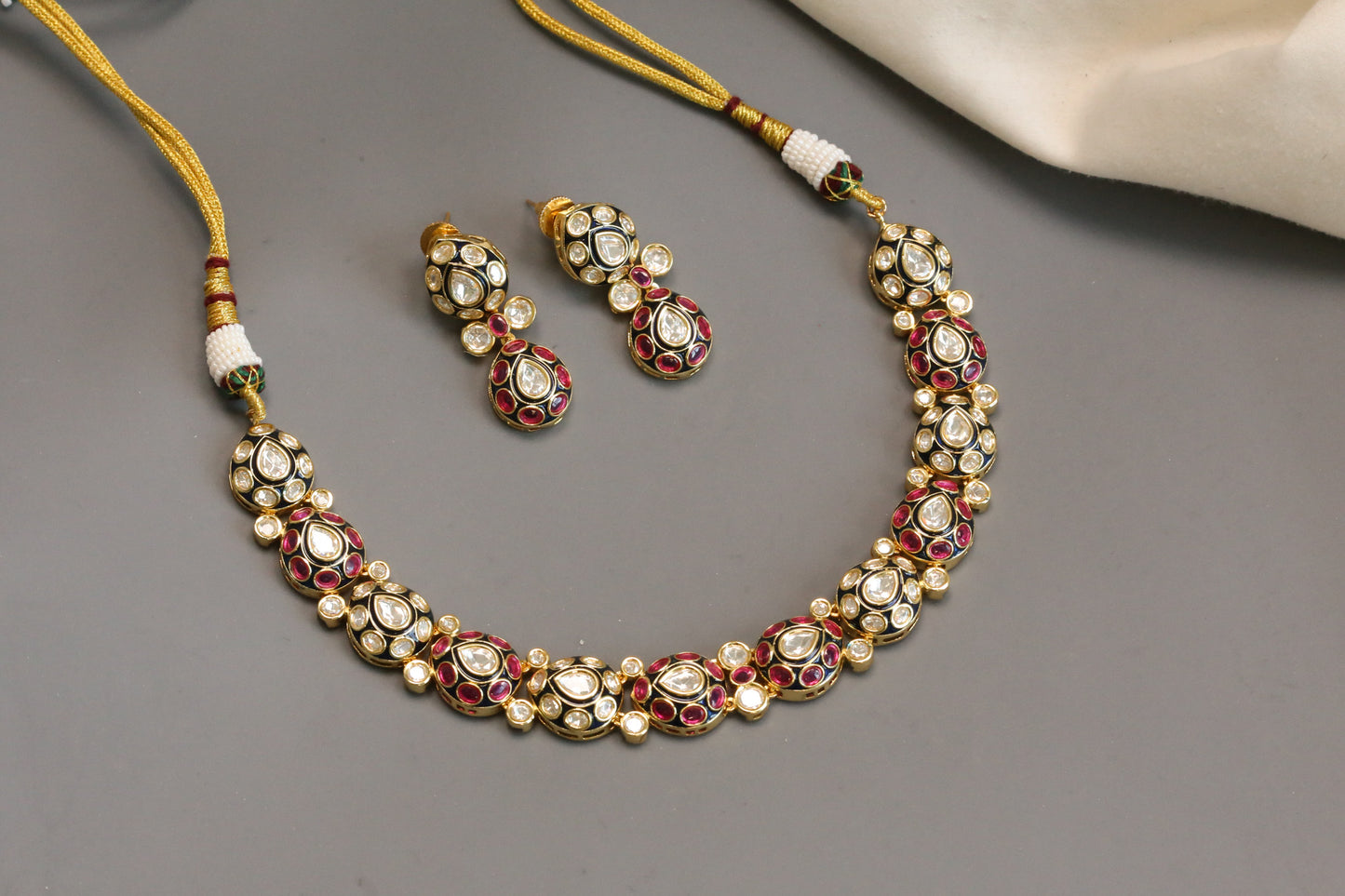 Sonam Meenakari & Kundan Polki Set - Style 2