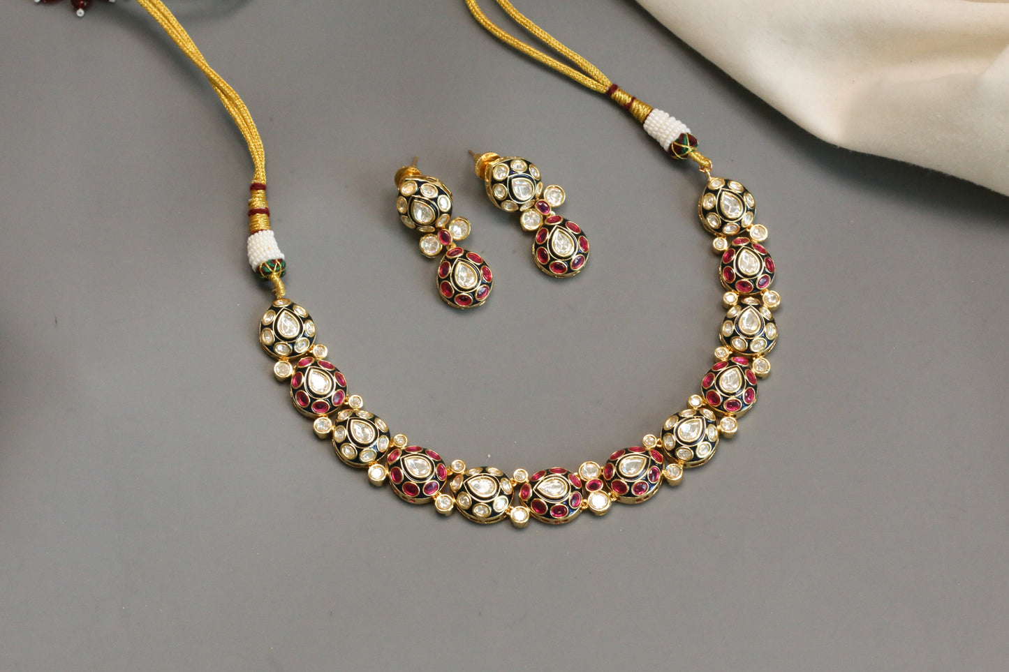 Sonam Meenakari & Kundan Polki Set - Style 2