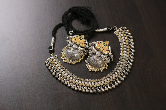 Taruna Dual Tone Oxidized Necklace (T103-26)