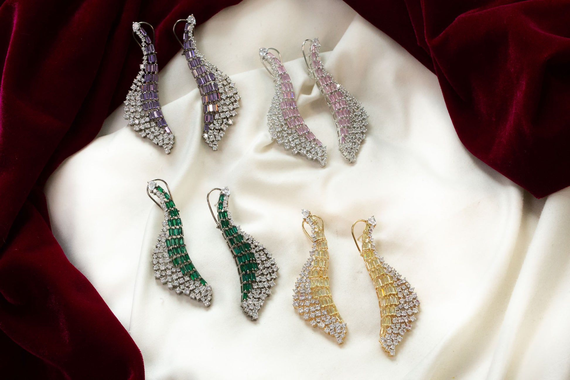 Designer Baguette Stone Earrings