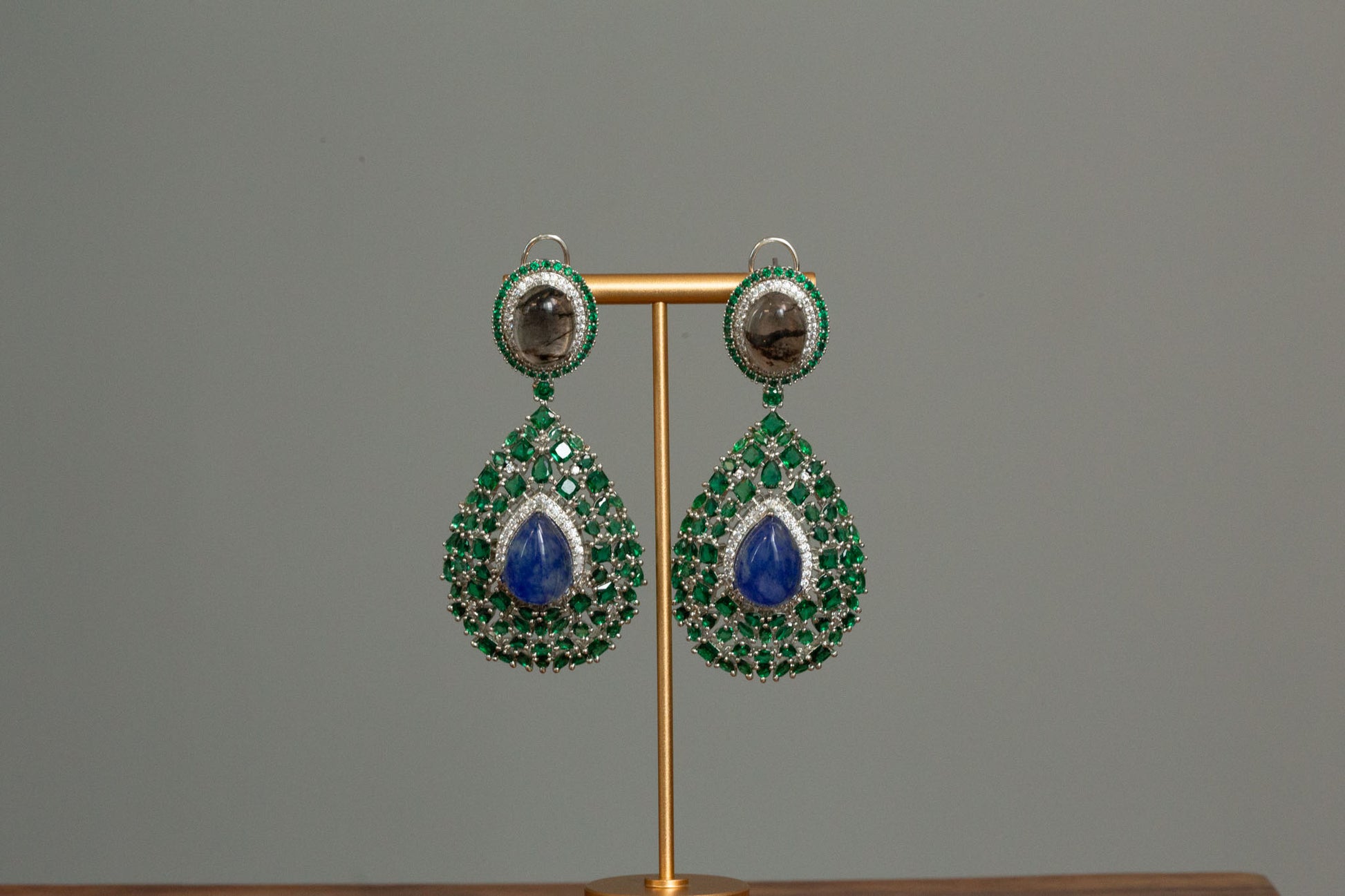 Premium Sabya Inspired Doublet Earrings - Green
