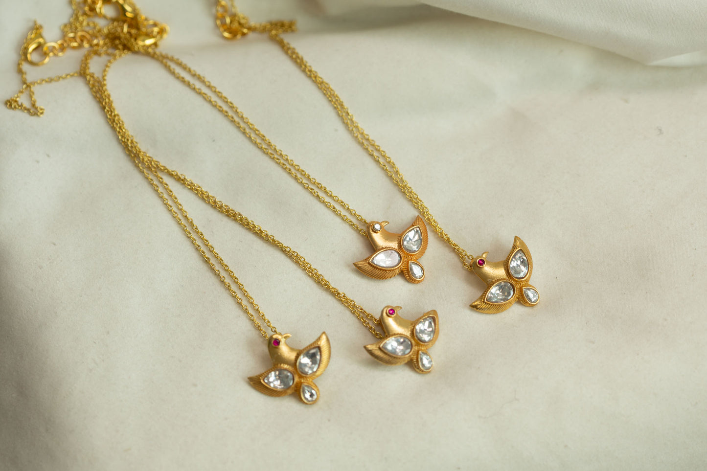 Dainty Jadau Eagle Pendant Chain