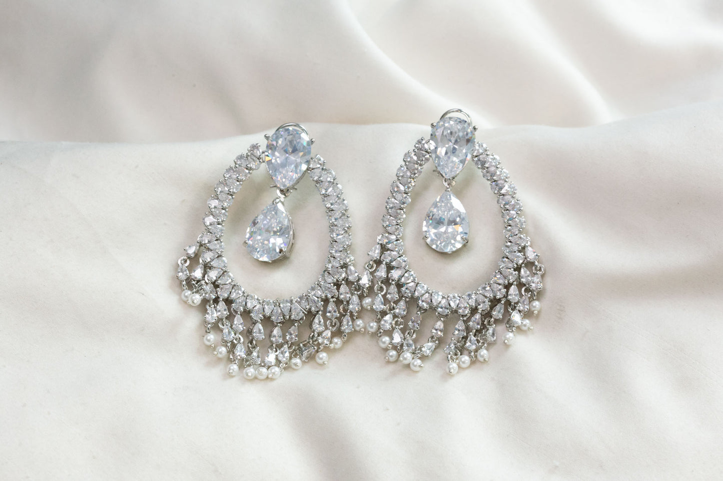 Alia Bhatt CZ Earrings - Clear