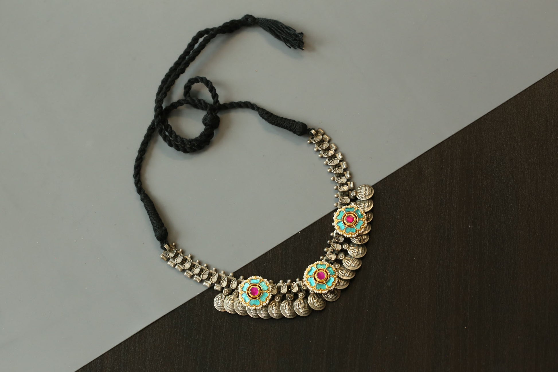 Raas Fusion Kundan Brass Necklace