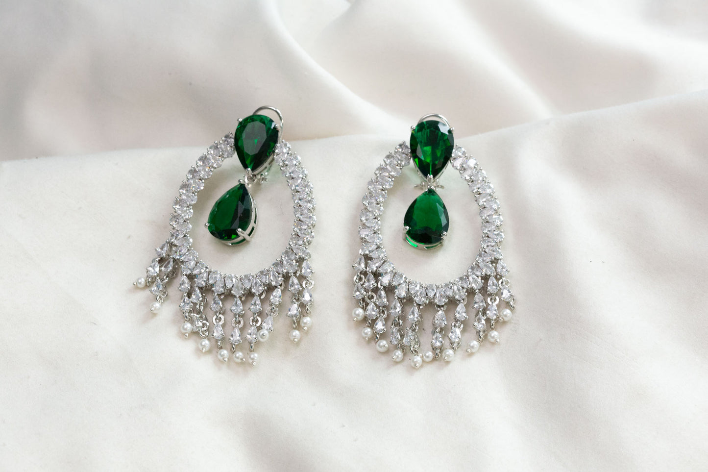 Alia Bhatt CZ Earrings - Green