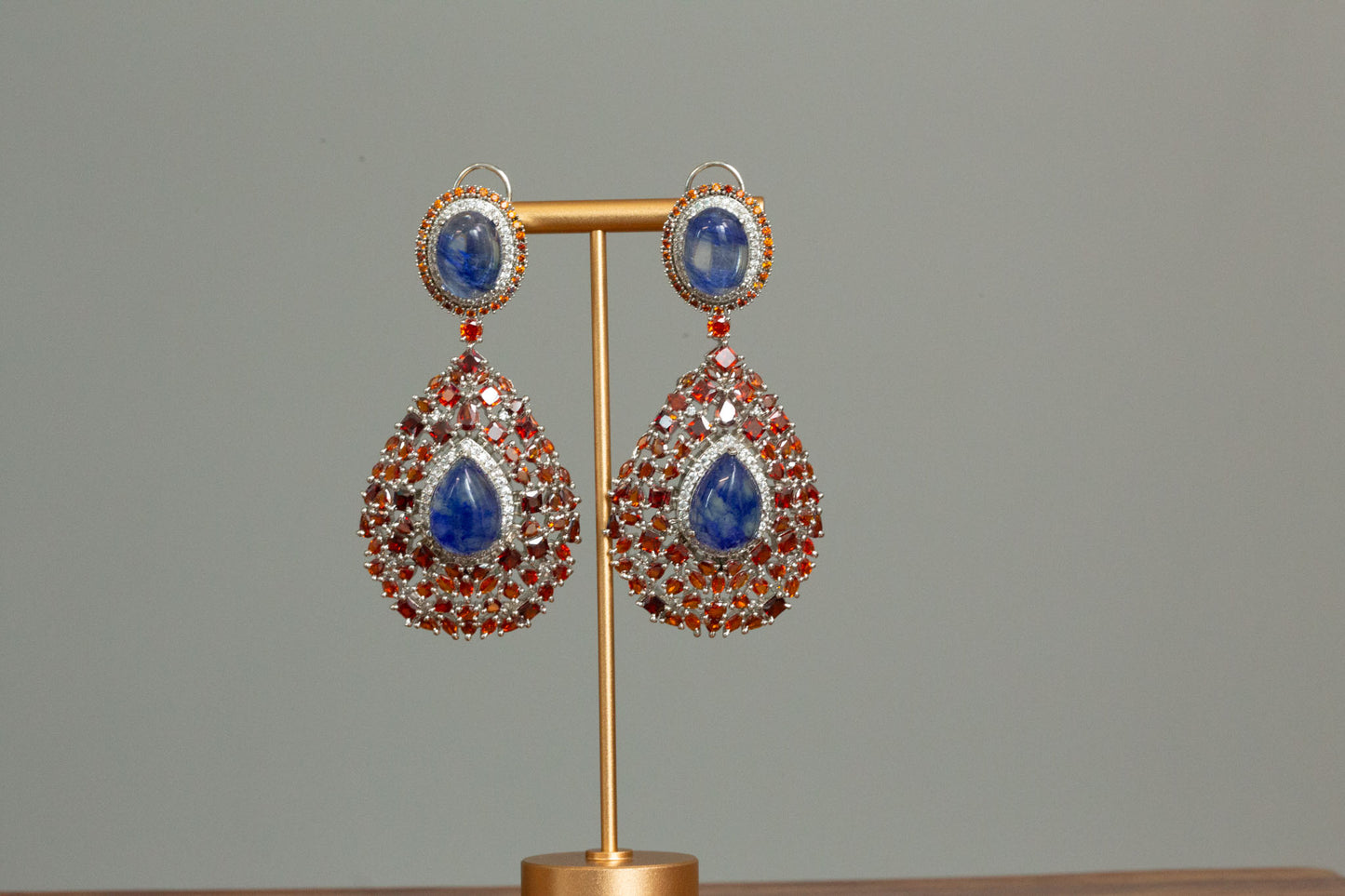 Premium Sabya Inspired Doublet Earrings - Rust Orange