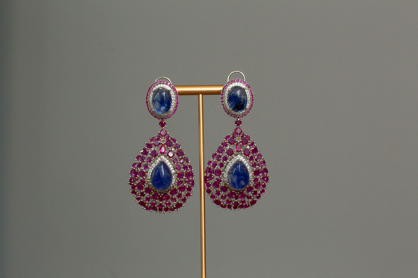 Premium Sabya Inspired Doublet Earrings - Ruby