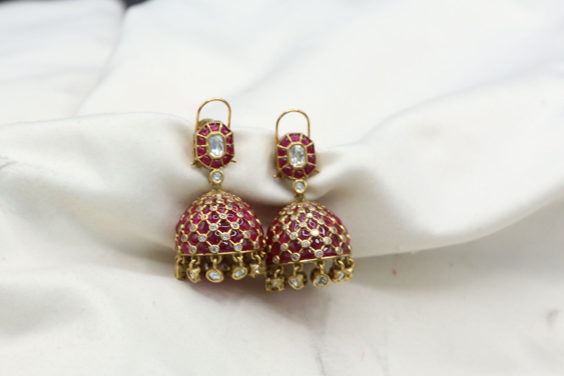 Takkar Kundan Polki Kundan Jhumka - Ruby