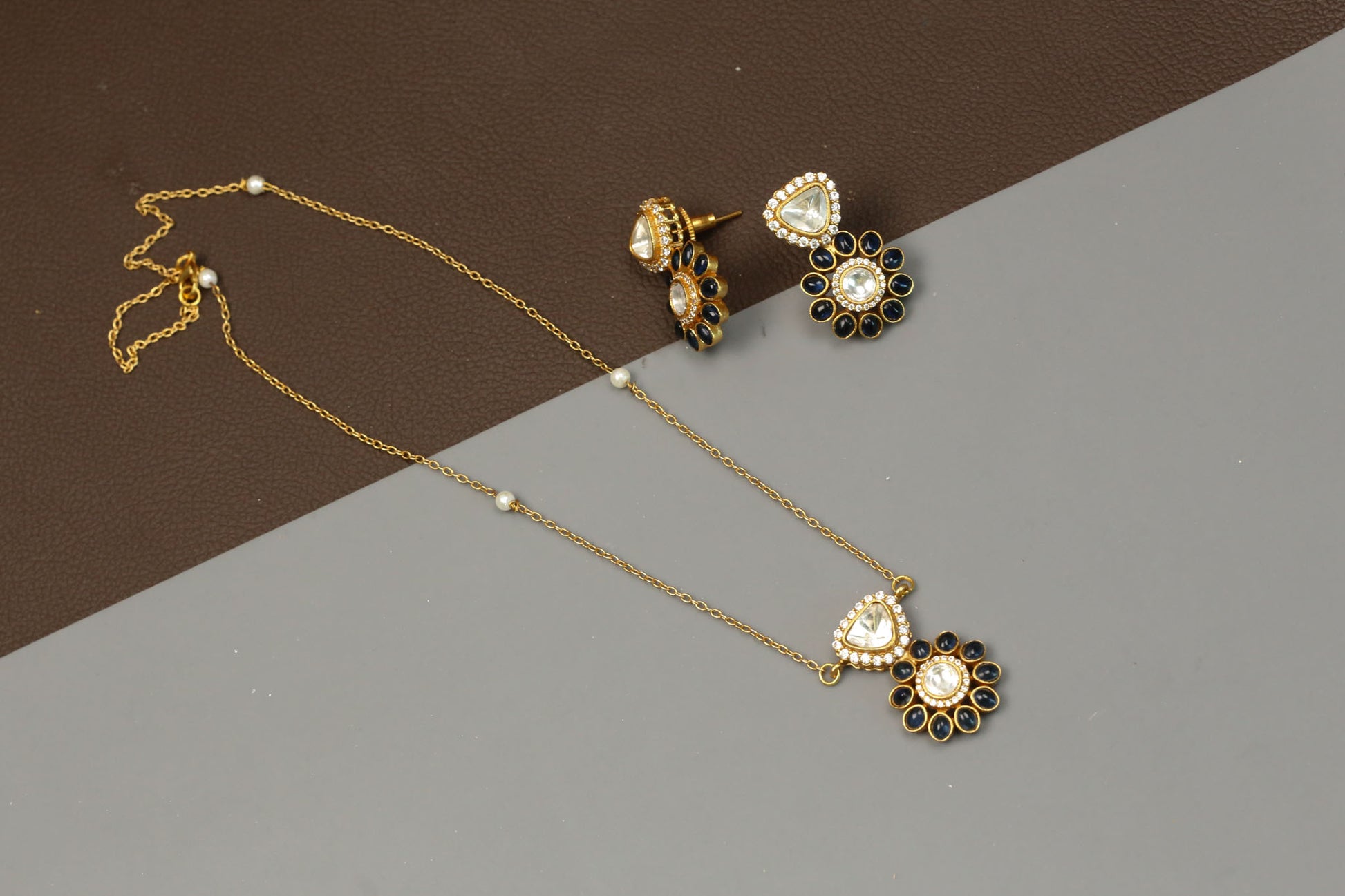 Polki & Kemp Pendant Set - Blue