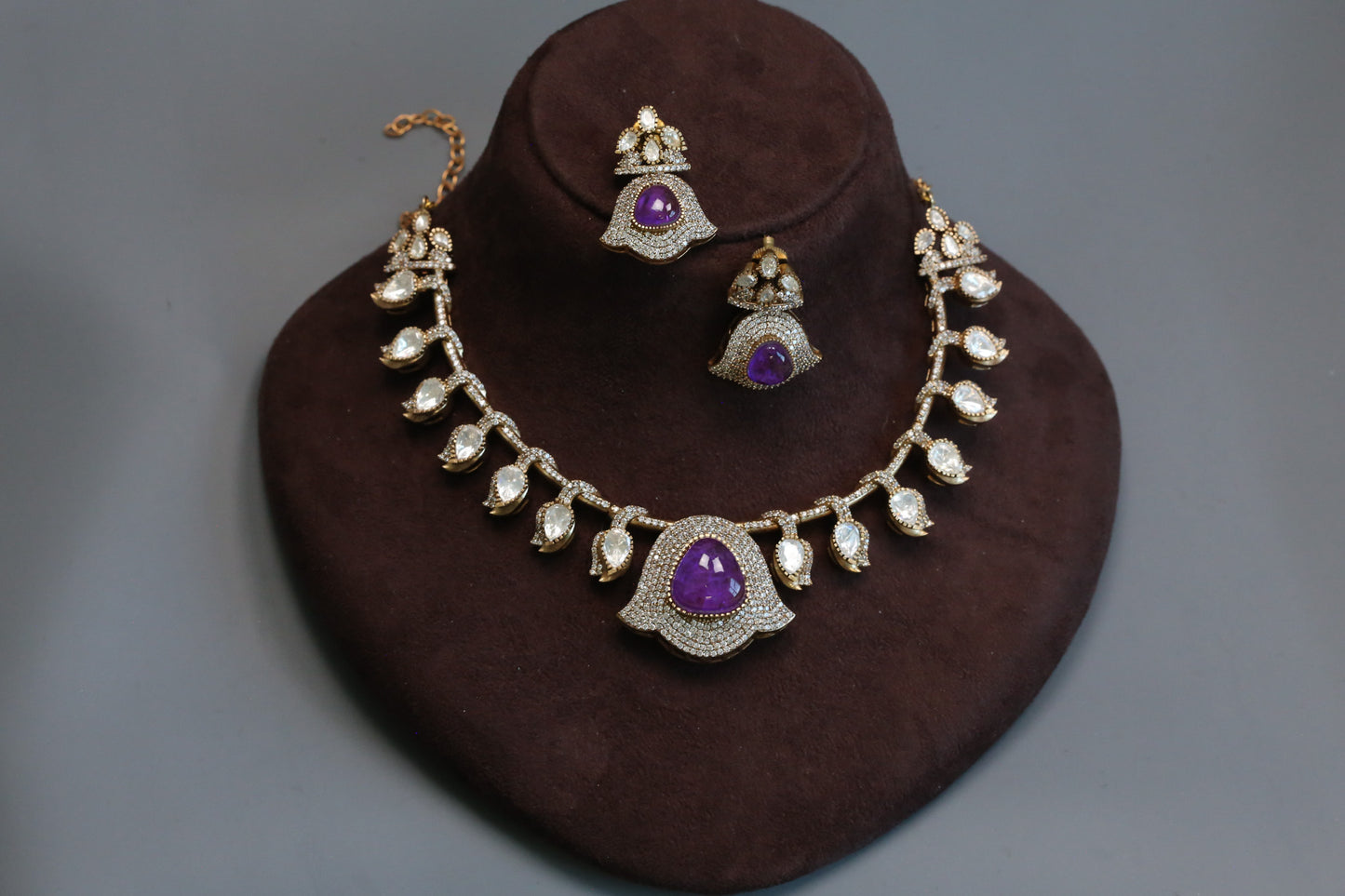 Kamala Purple Doublet, CZ & Moissnaite Set