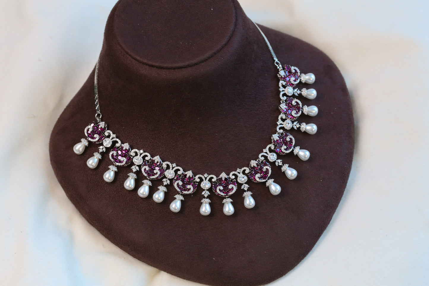 Shakti Premium Quality CZ & Pearls Necklace Set