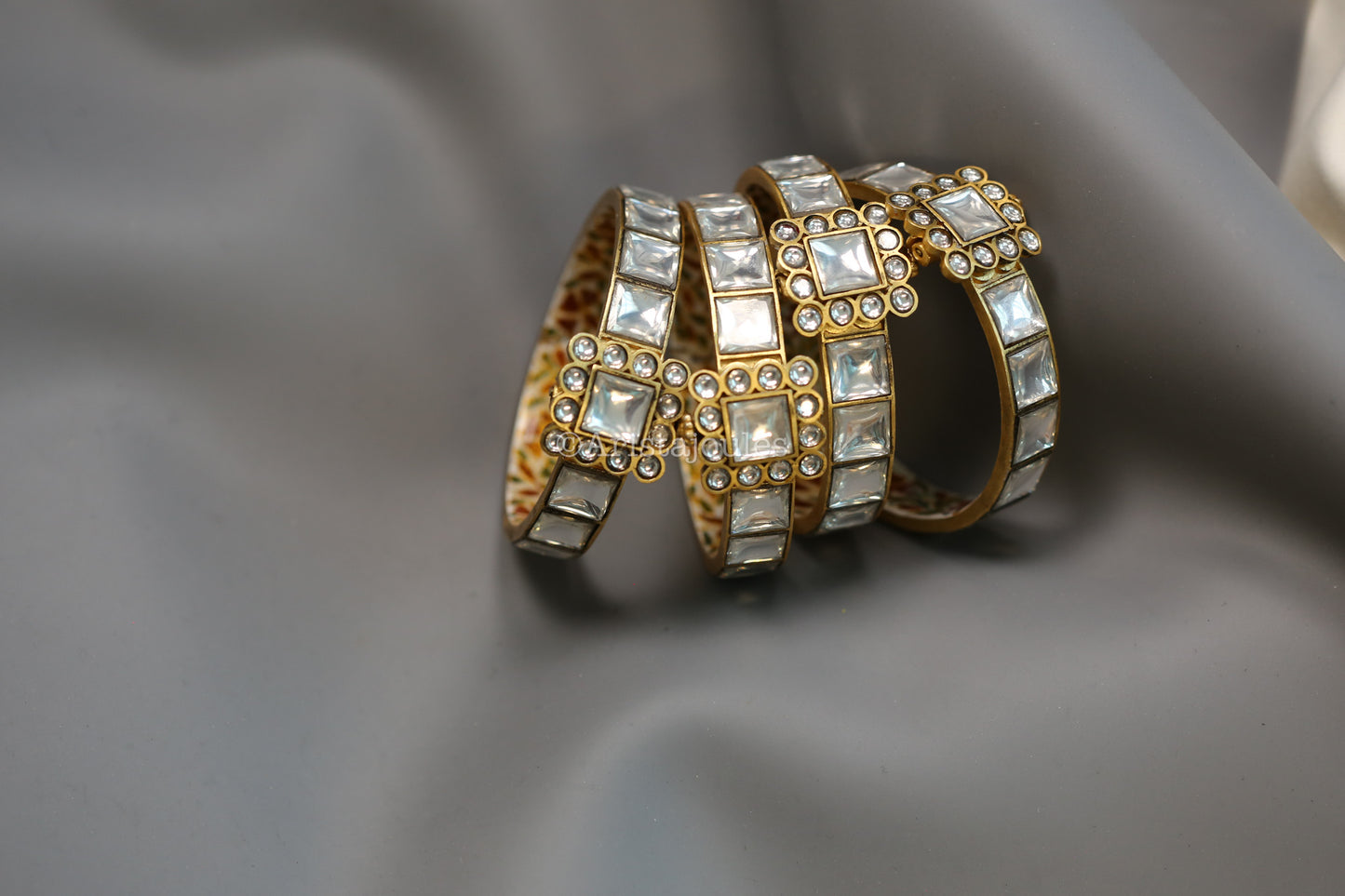 Mahima Handmade Vintage Polish Jadau Bangle Set