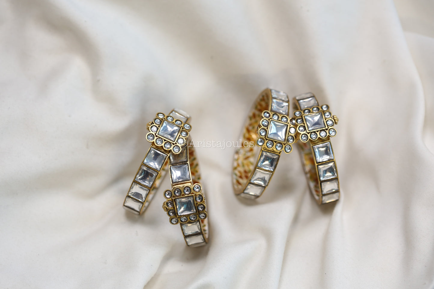 Mahima Handmade Vintage Polish Jadau Bangle Set