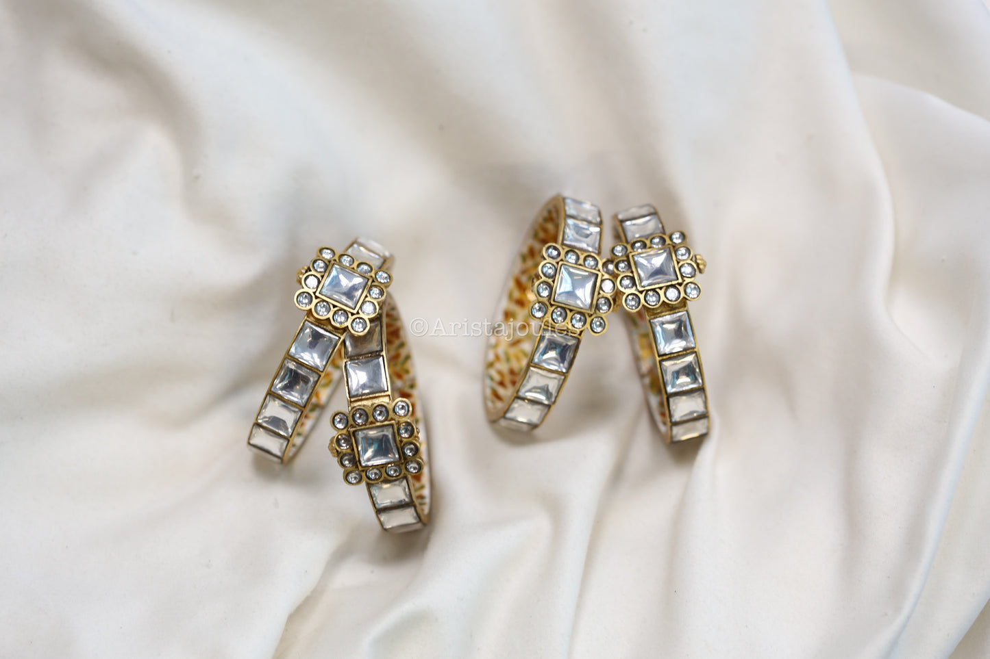 Mahima Handmade Vintage Polish Jadau Bangle Set
