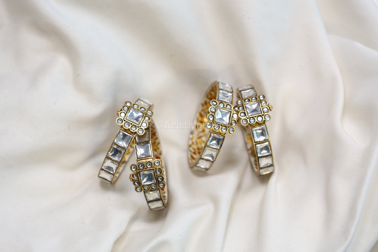Mahima Handmade Vintage Polish Jadau Bangle Set