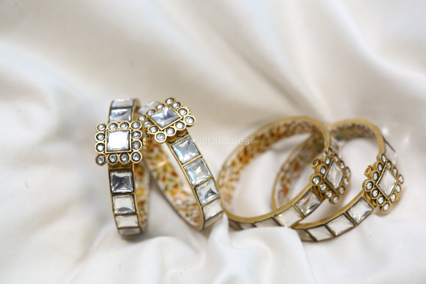 Mahima Handmade Vintage Polish Jadau Bangle Set