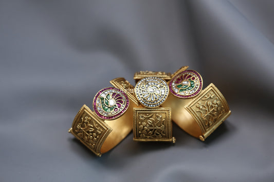 Mahira Premium Designer Jadau Kundan Bracelet  (Openable)