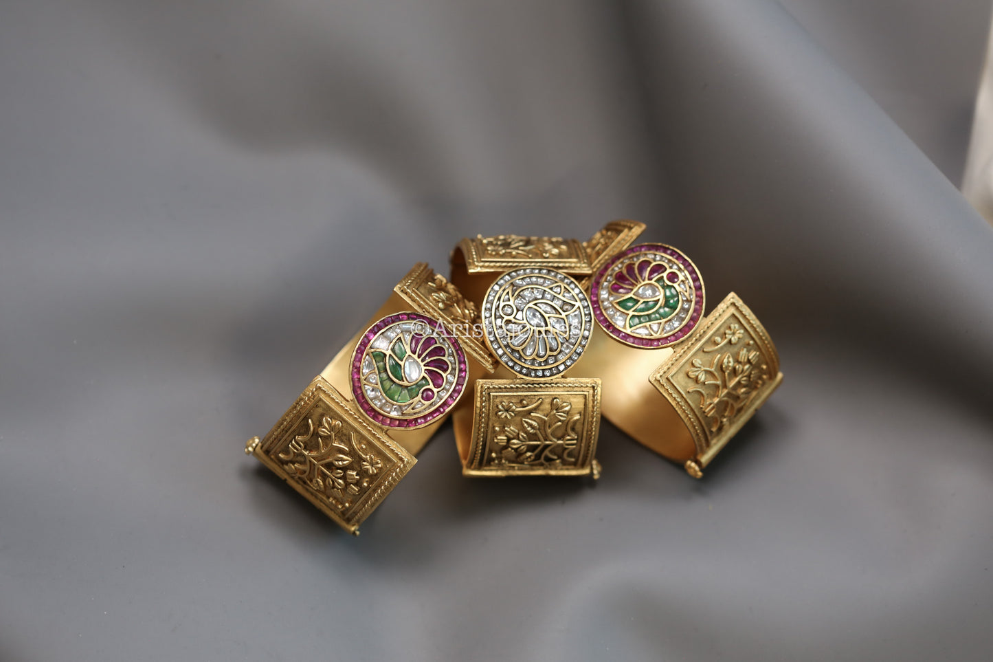 Mahira Premium Designer Jadau Kundan Bracelet  (Openable)