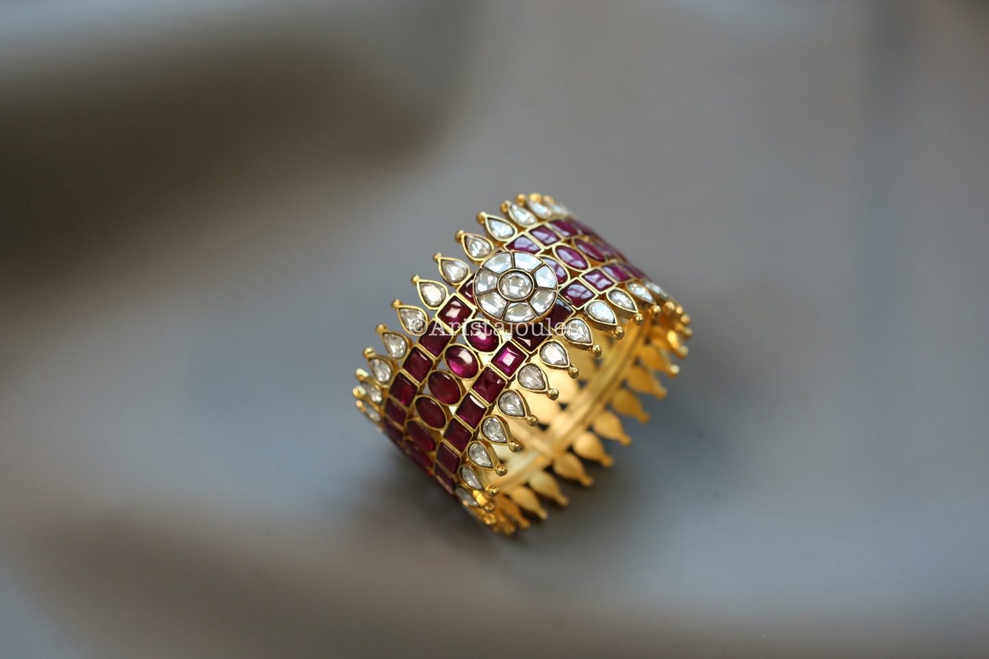 Jodha Premium Designer Jadau Kundan Bangle (Openable)