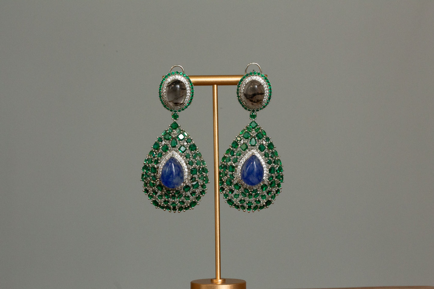 Premium Sabya Inspired Doublet Earrings - Green