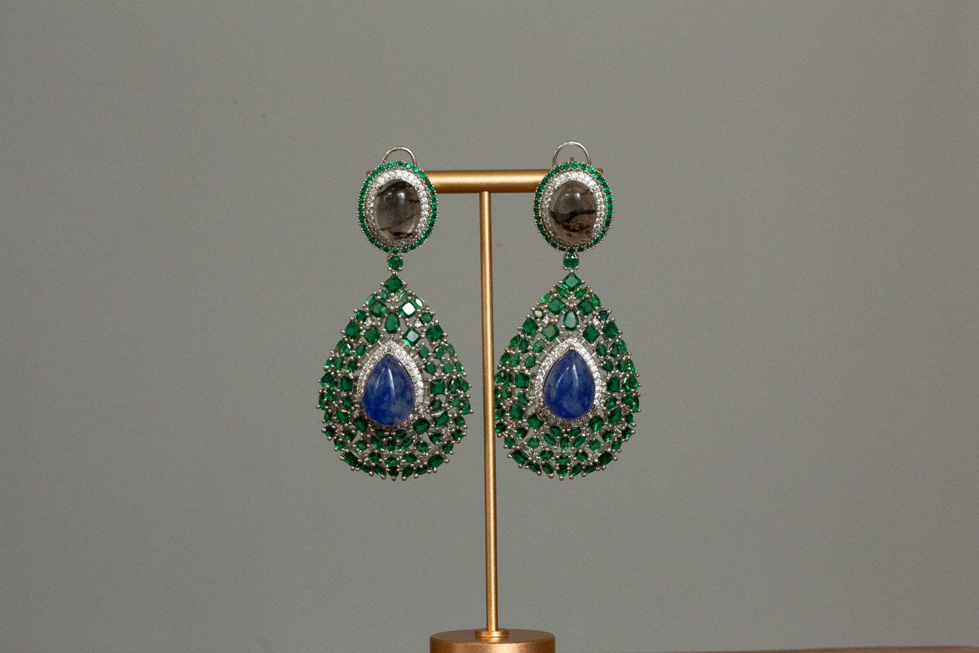 Premium Sabya Inspired Doublet Earrings - Green