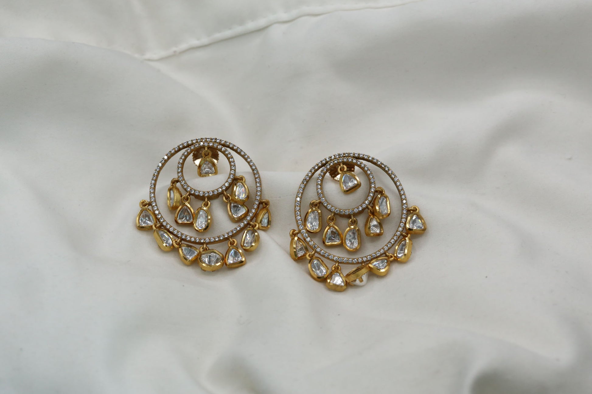 Moissanite Polki CZ Earrings