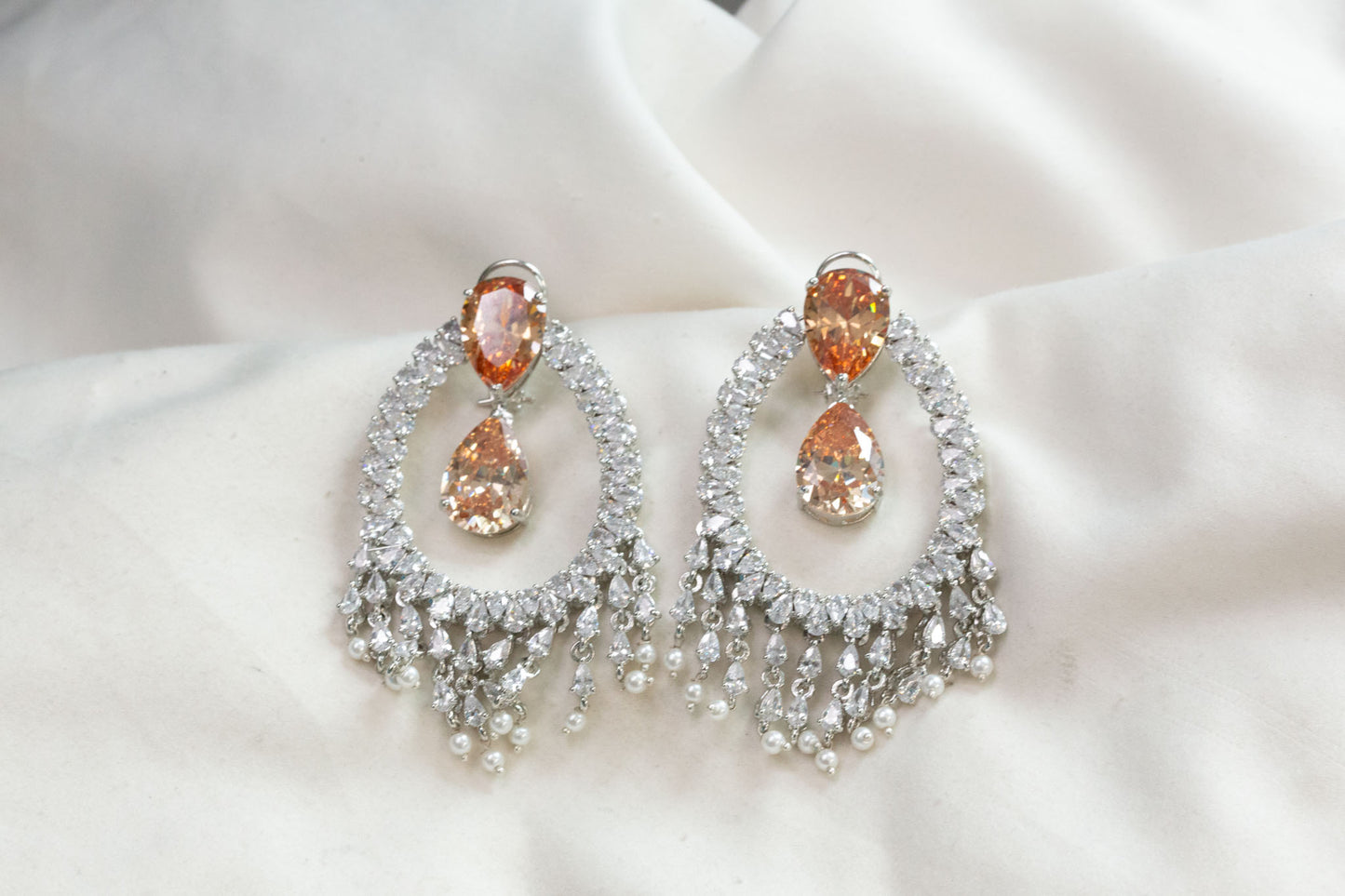 Alia Bhatt CZ Earrings - Champagne