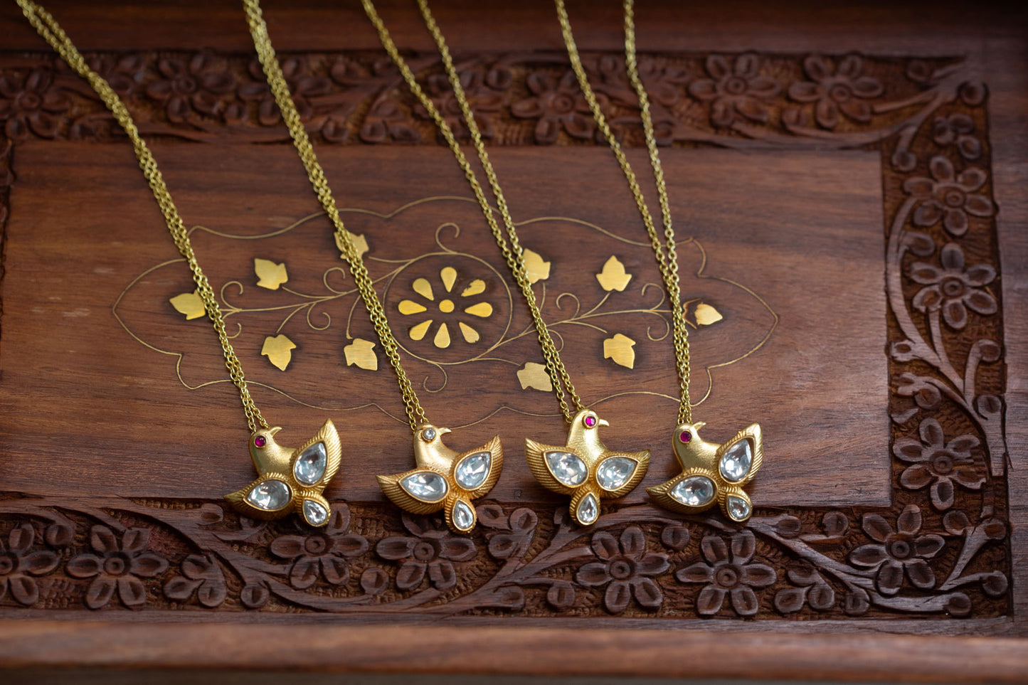 Dainty Jadau Eagle Pendant Chain