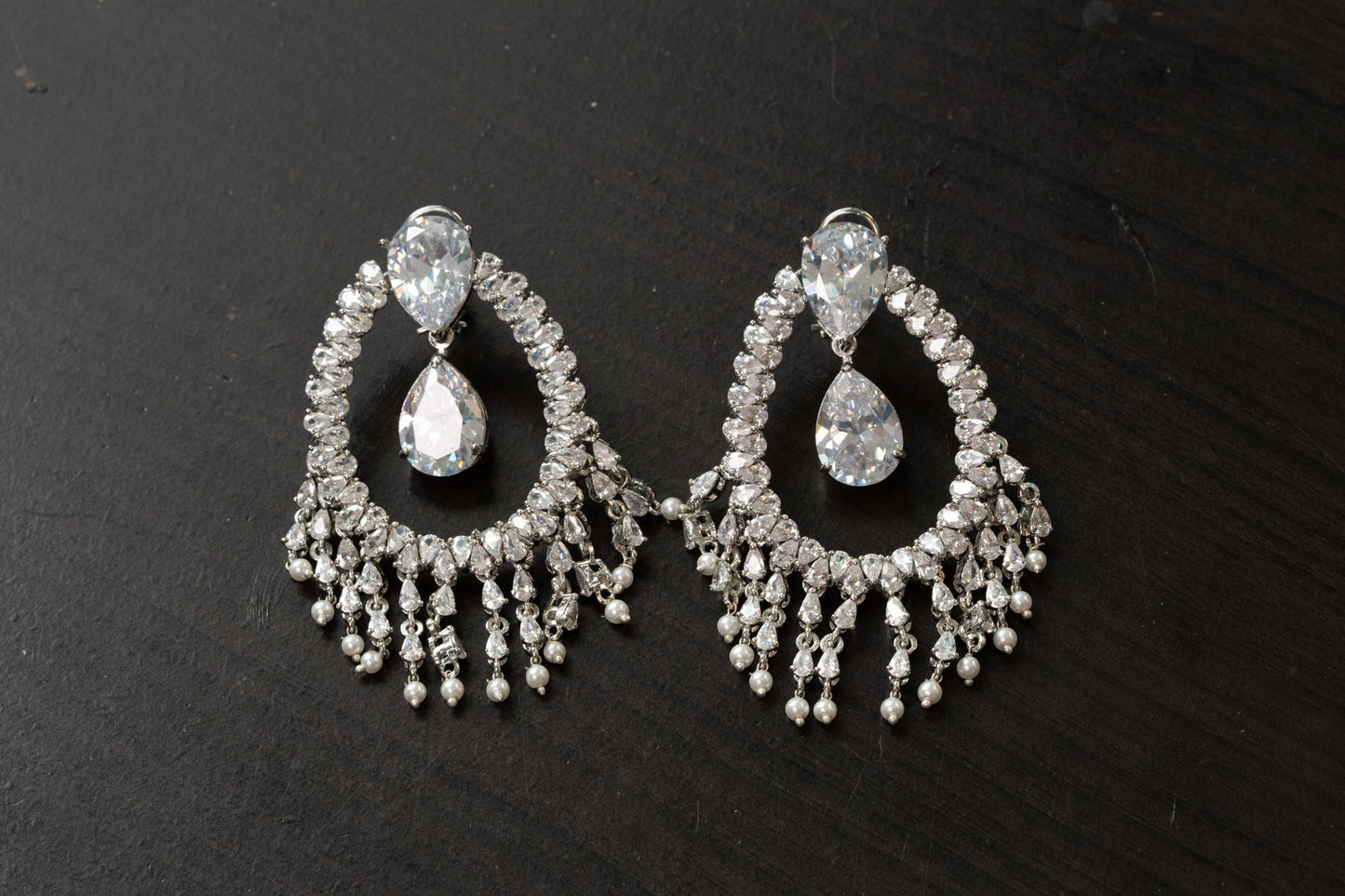 Alia Bhatt CZ Earrings - Clear