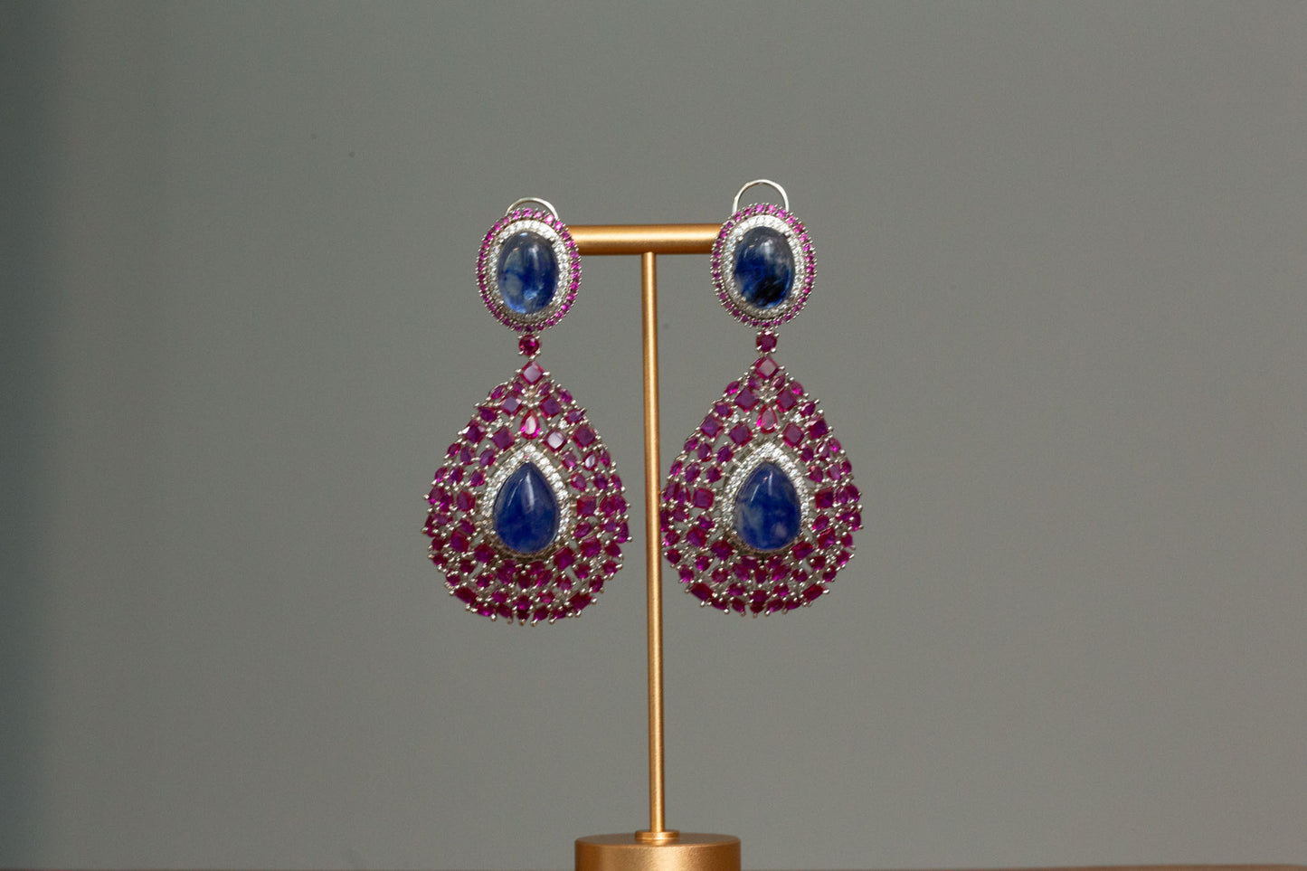 Premium Sabya Inspired Doublet Earrings - Ruby