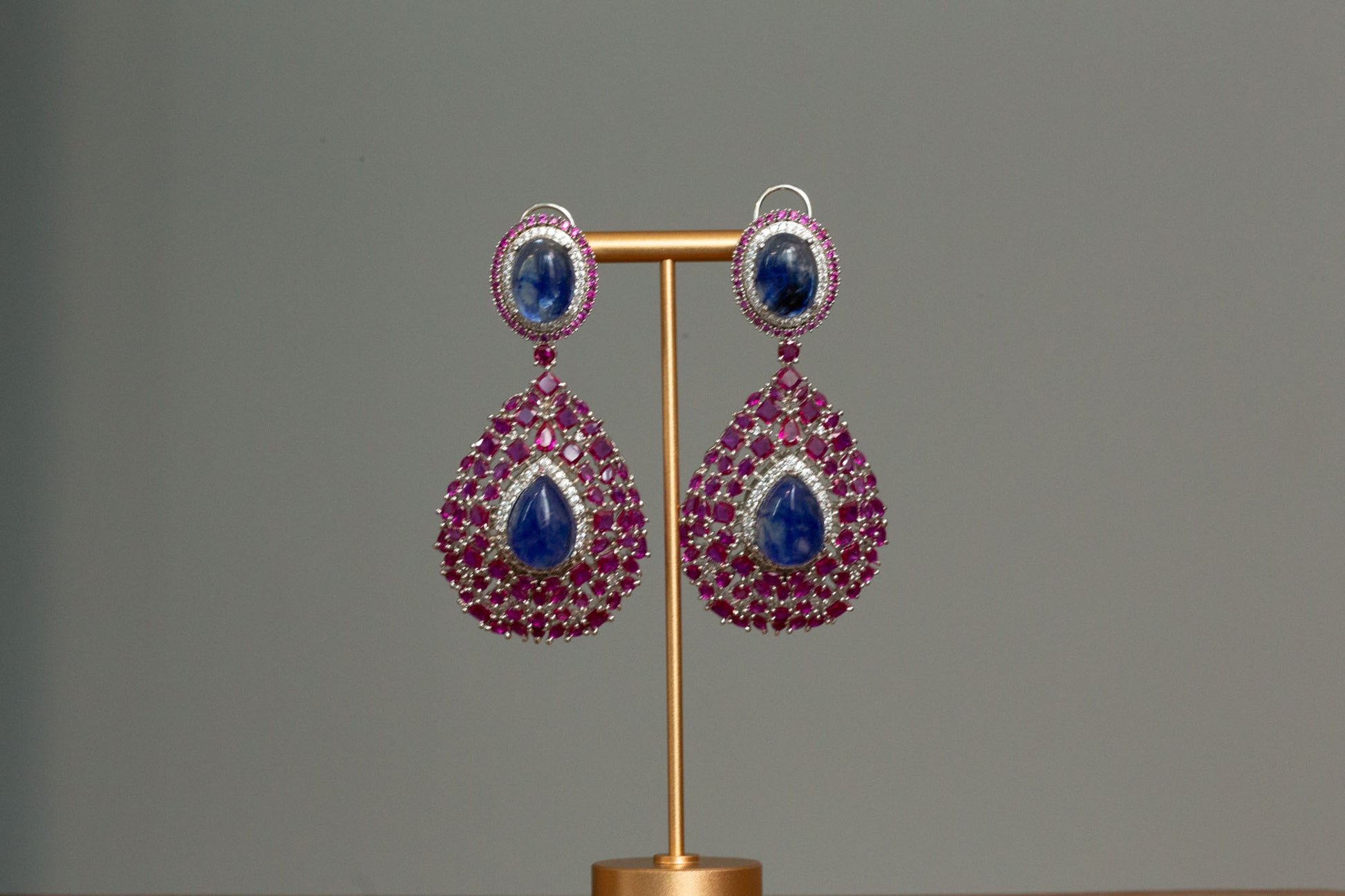 Premium Sabya Inspired Doublet Earrings - Ruby