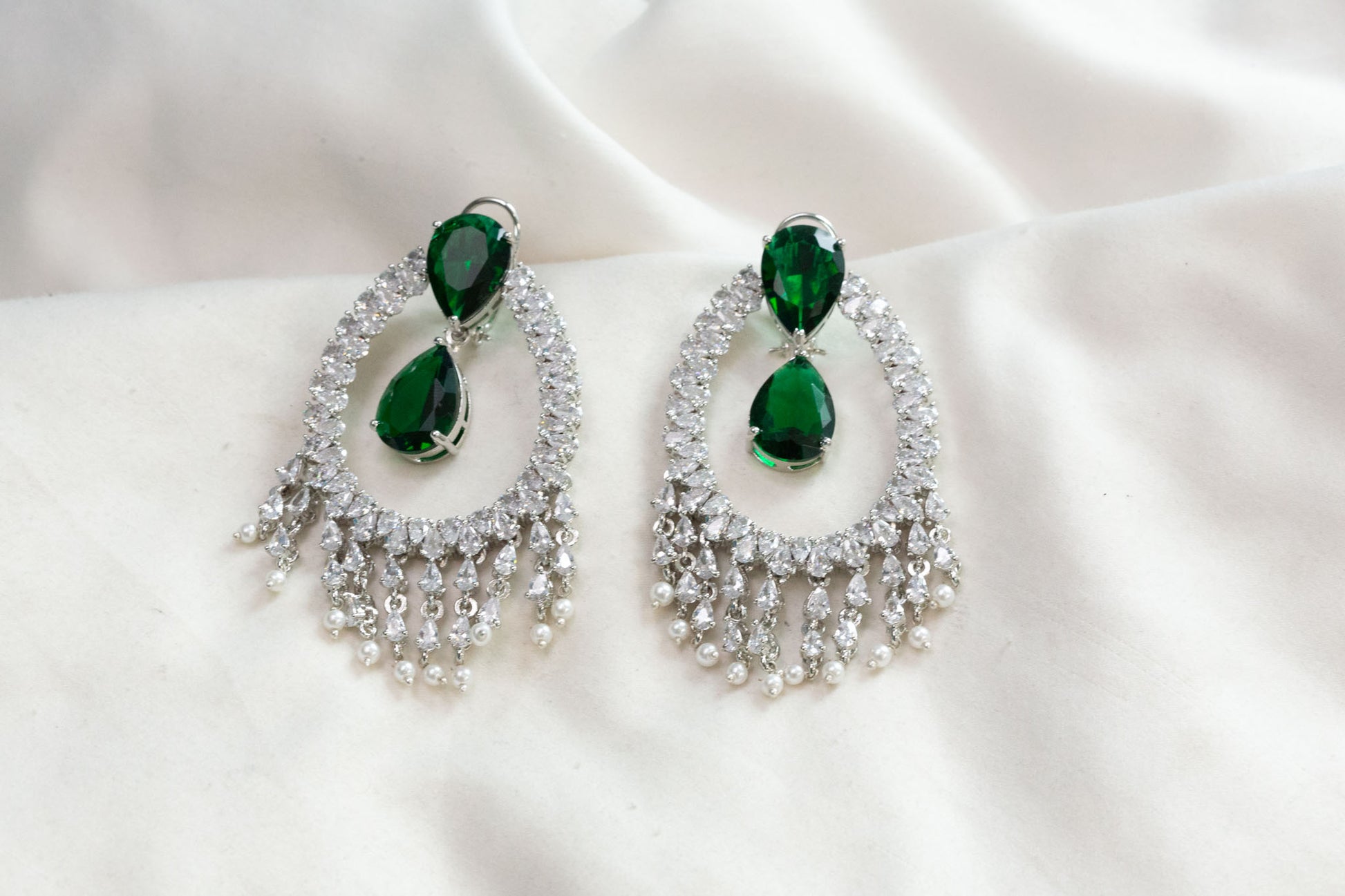Alia Bhatt CZ Earrings - Green