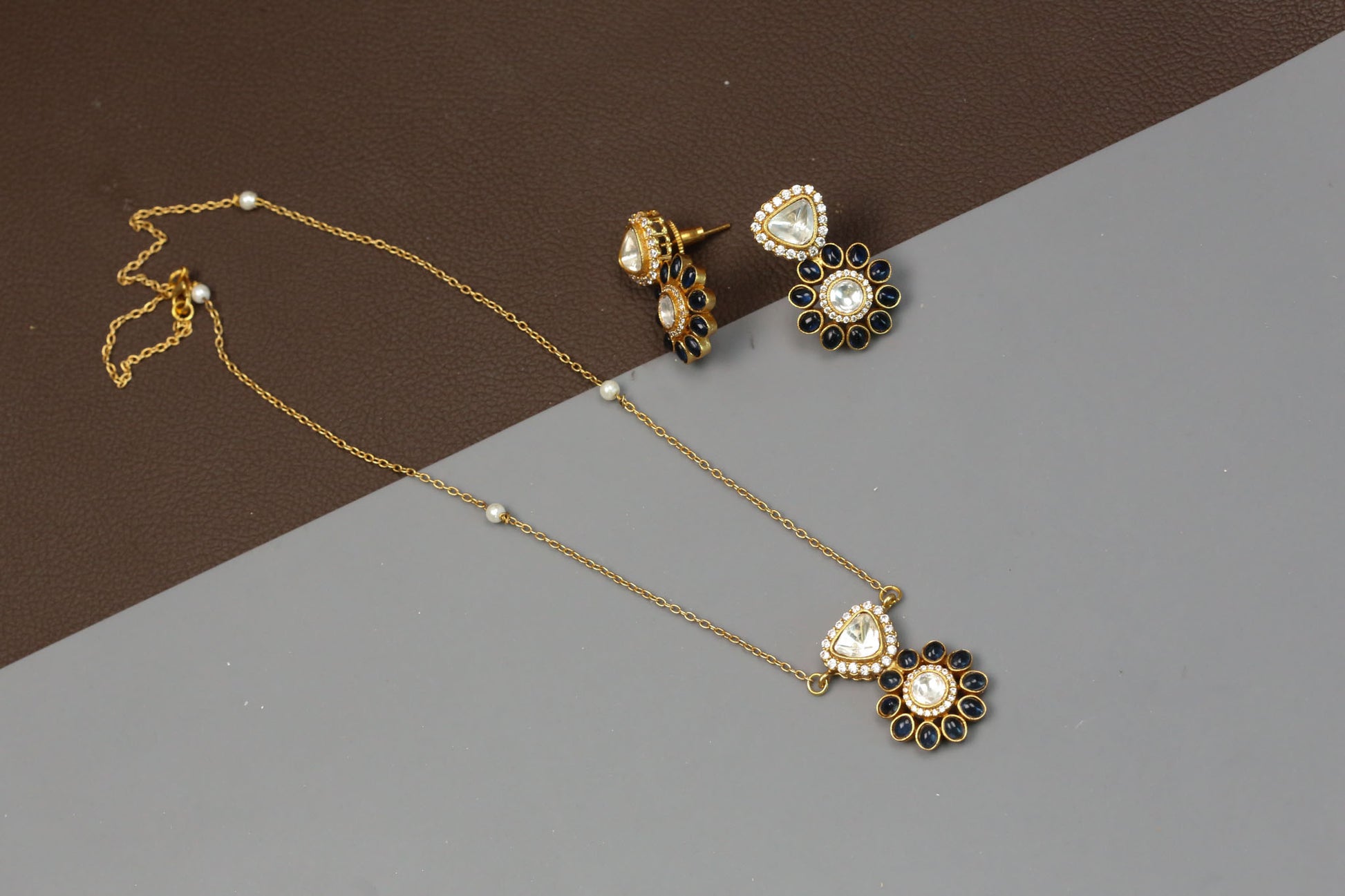 Polki & Kemp Pendant Set - Blue