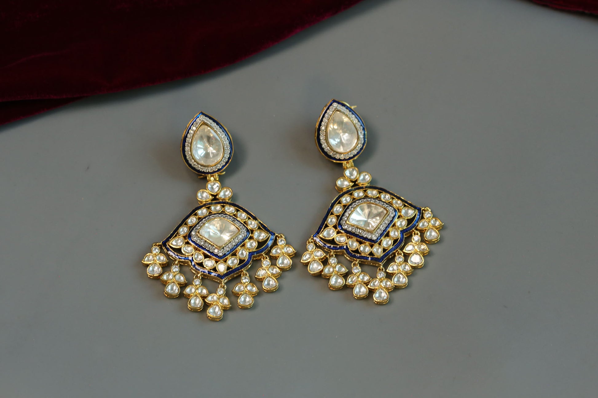 Premium Polki & Enamel Chandbaali