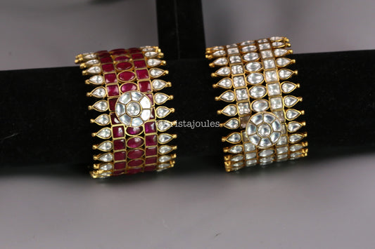 Jodha Premium Designer Jadau Kundan Bangle (Openable)
