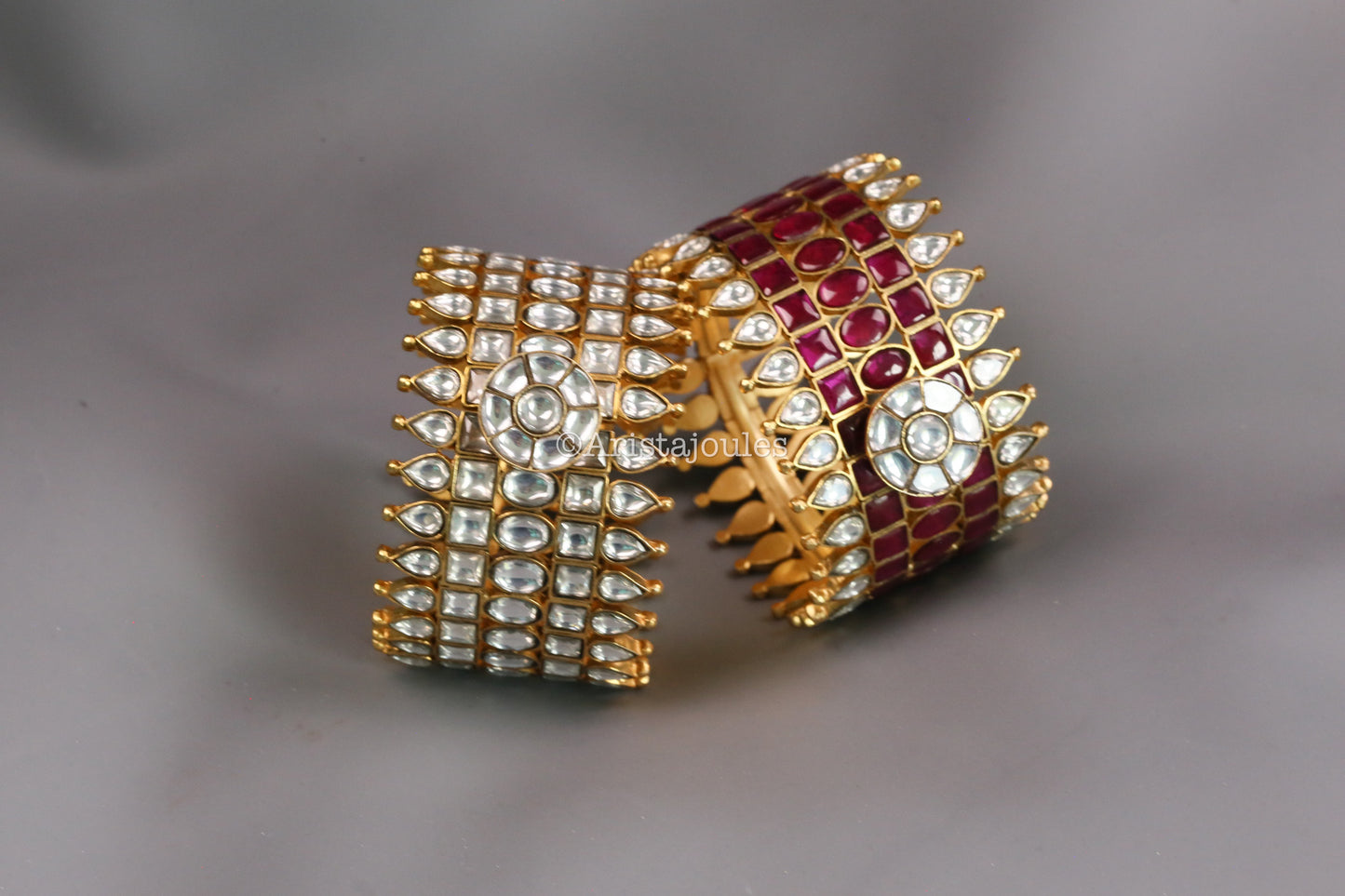 Jodha Premium Designer Jadau Kundan Bangle (Openable)