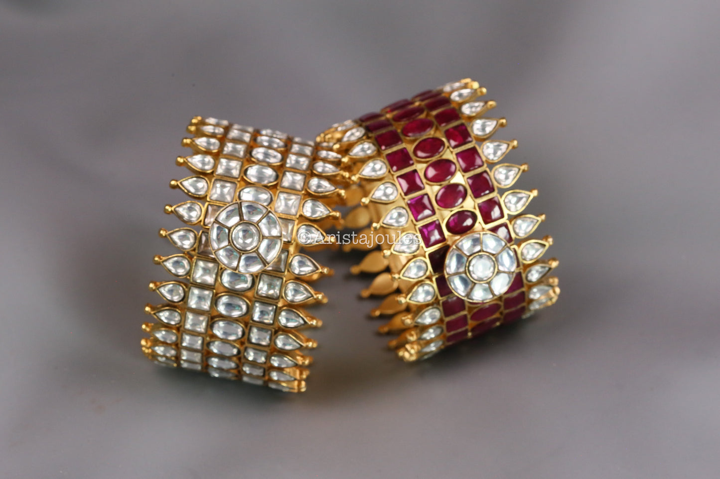 Jodha Premium Designer Jadau Kundan Bangle (Openable)