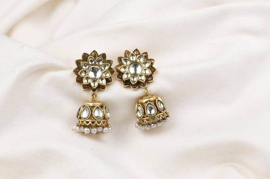 Surya Vintage Gold Jadau Kundan Jhumka (V103-01)