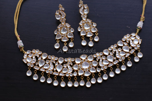 Sakshi Big Kundan Pachi  Necklace Set (103-84)
