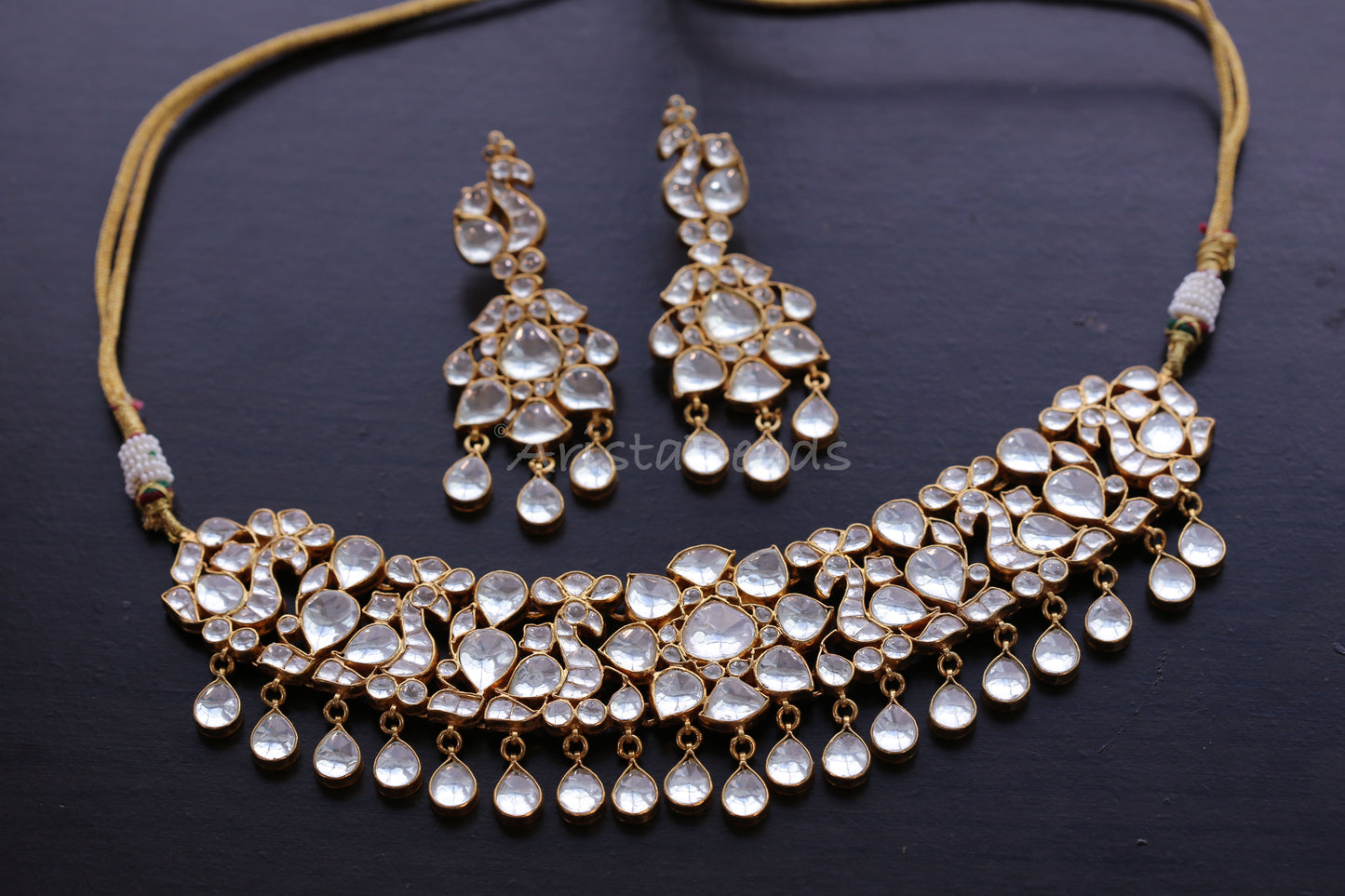 Sakshi Big Kundan Pachi  Necklace Set (103-84)
