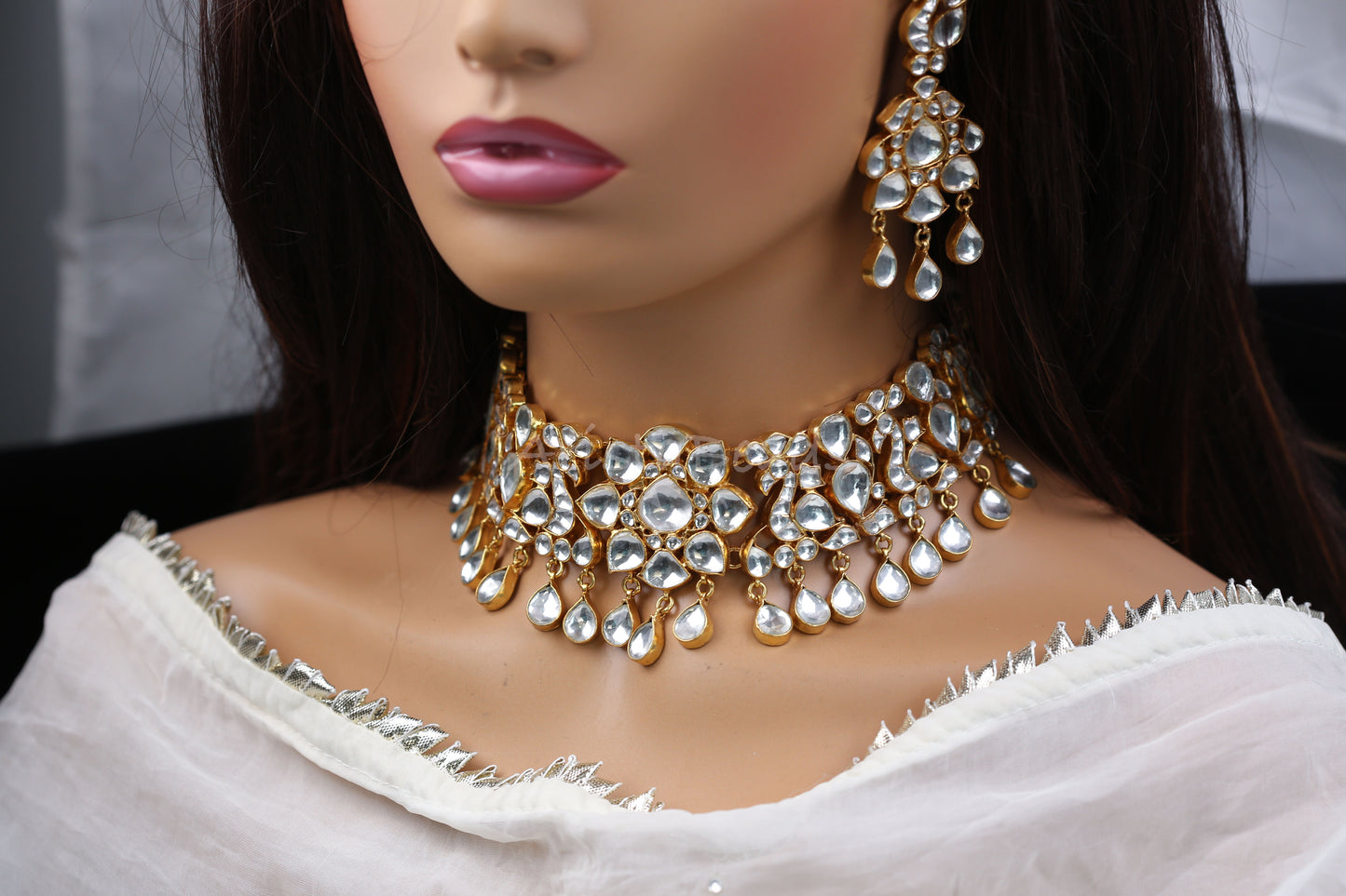 Sakshi Big Kundan Pachi  Necklace Set (103-84)