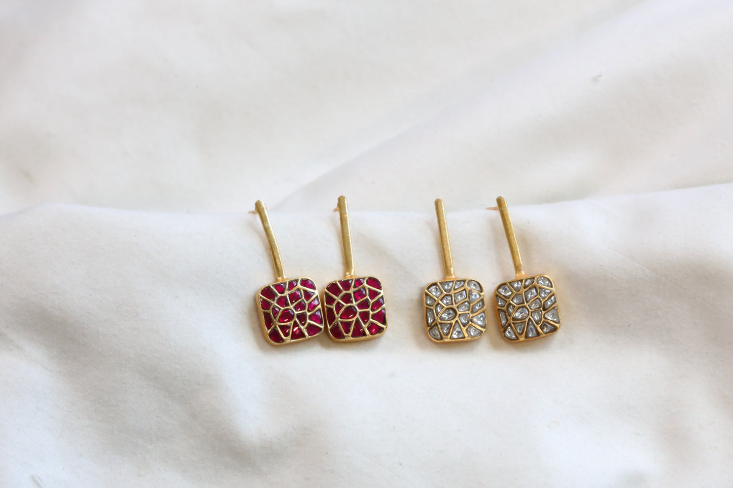 Abha Contemporary Jadau Kundan Earrings
