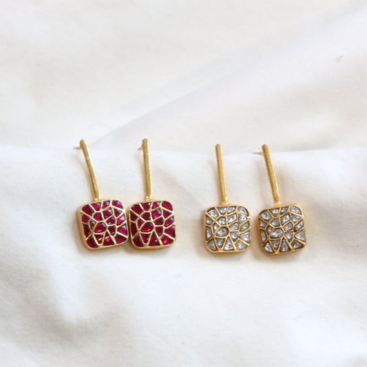 Abha Contemporary Jadau Kundan Earrings