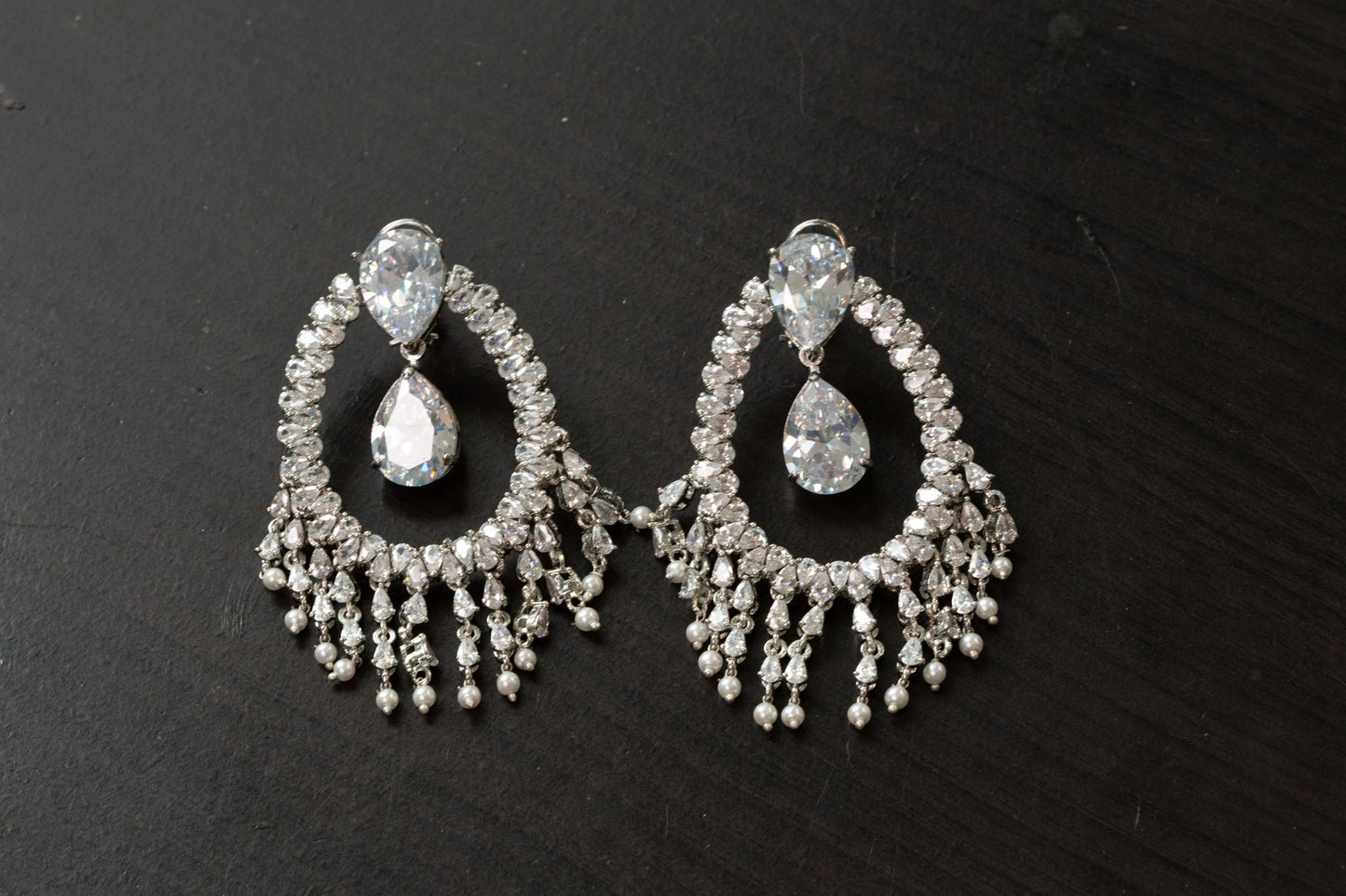 Alia Bhatt CZ Earrings - Clear